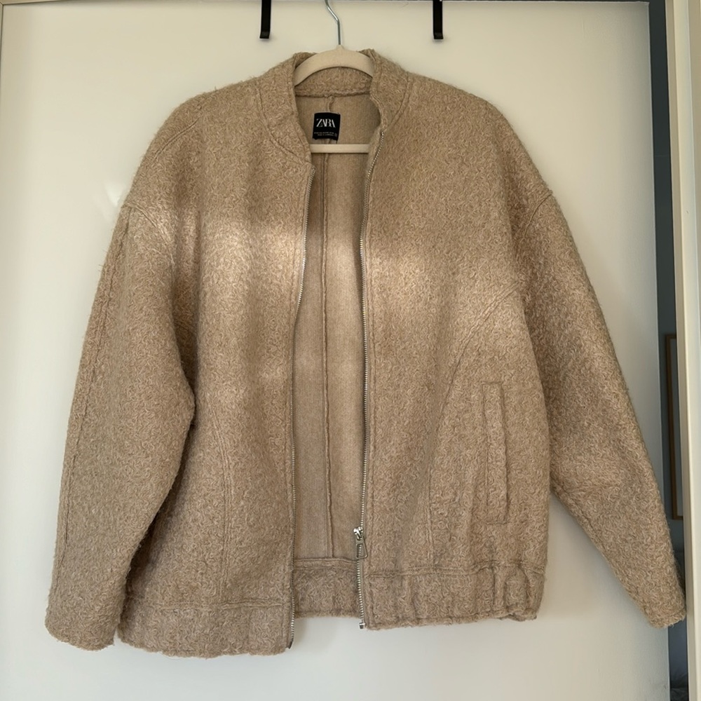 ZARA Beige Bomber Jacket